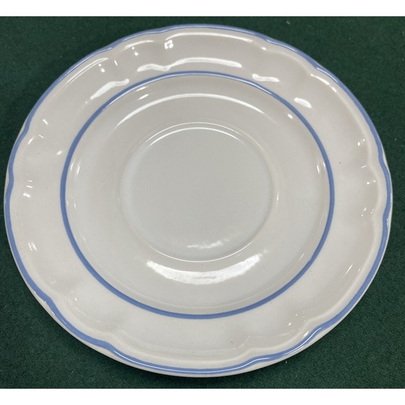 Expressions Other - Floral Expressions 6" Stoneware Saucers Set Of 2 Made in Mexico, White/Blue Trim